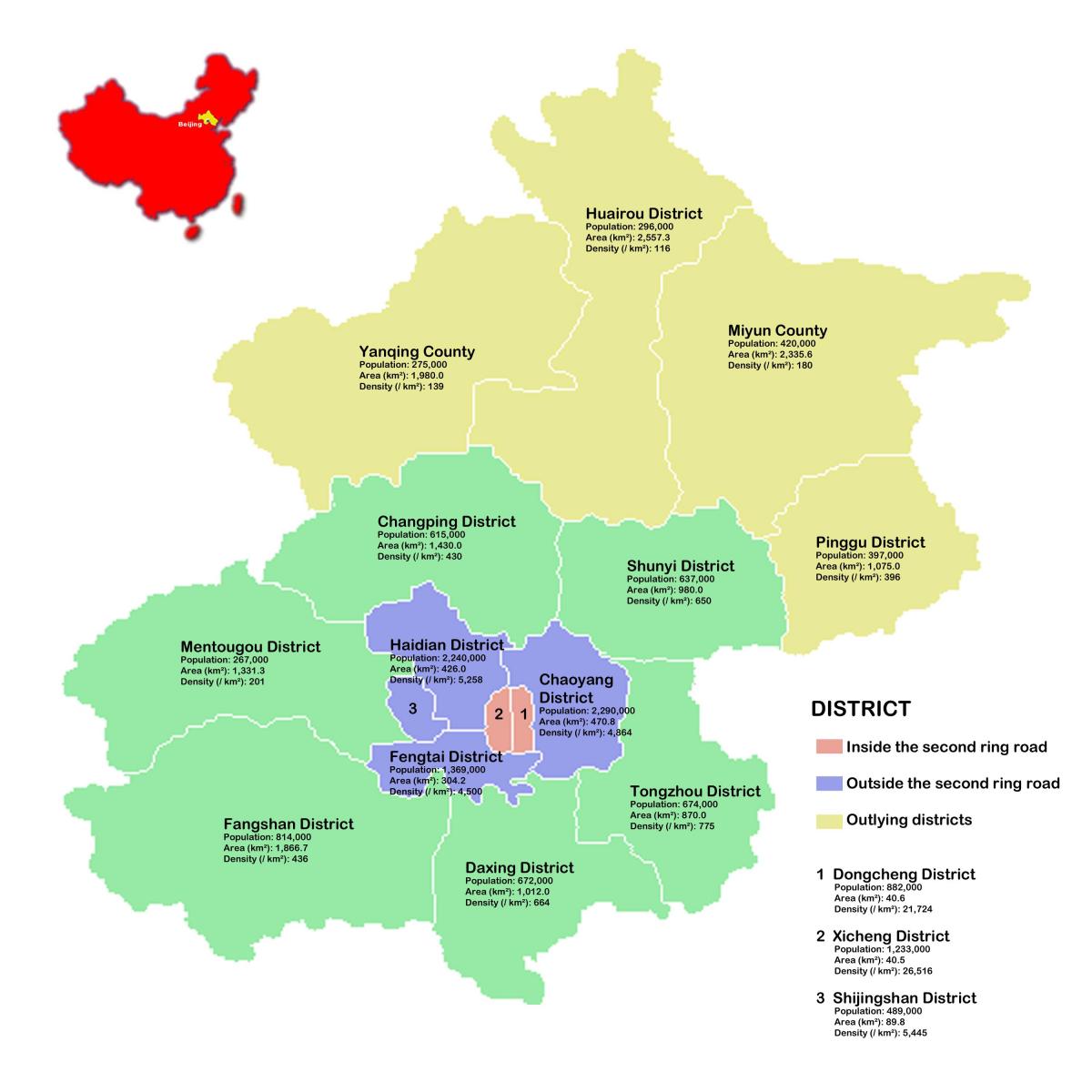 Beijing buurt kaart