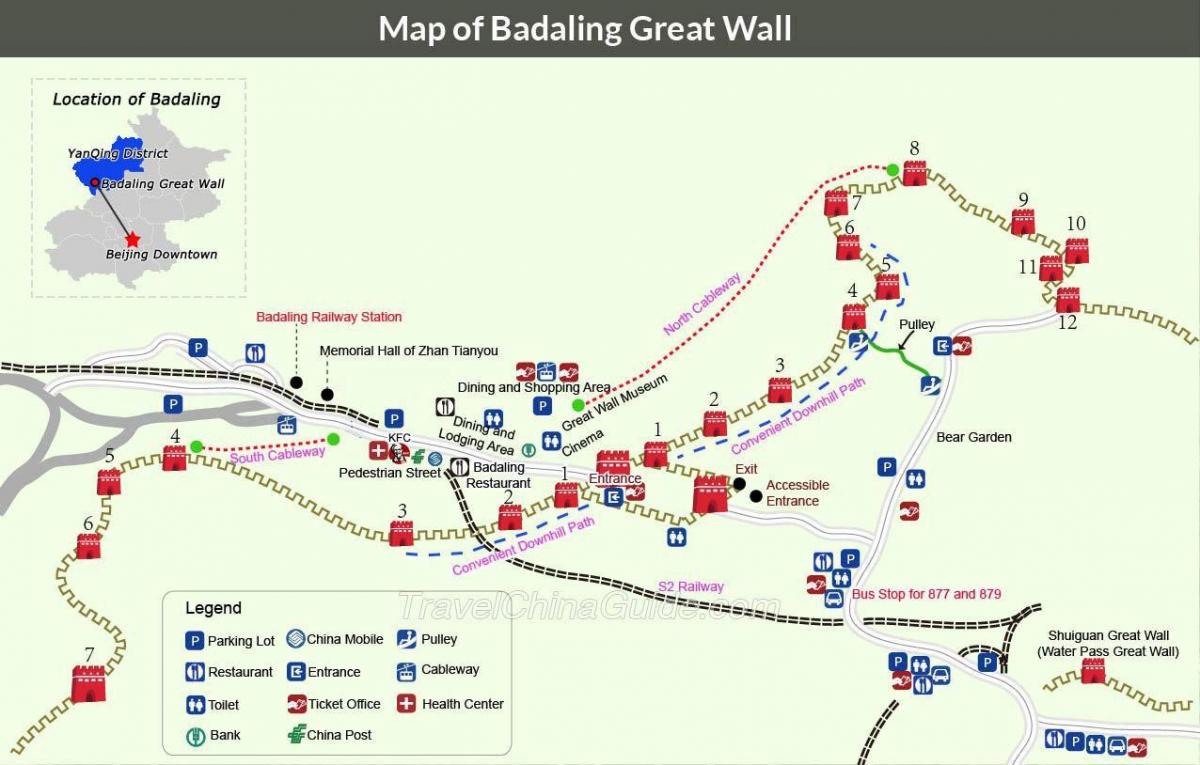 Beijing great wall kaart