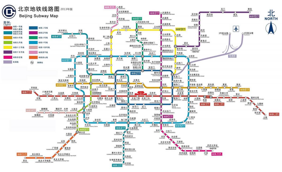 Beijing subway station kaart