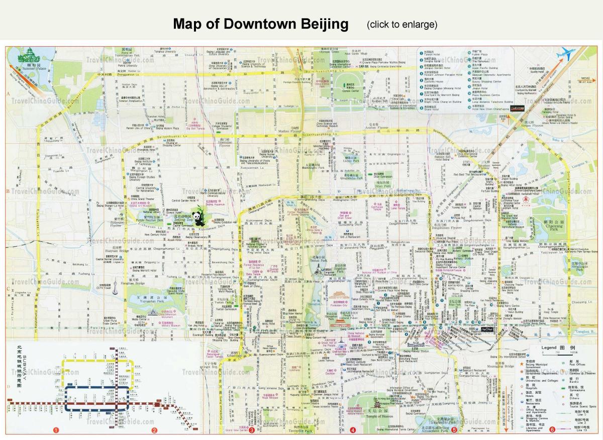 het centrum van Beijing kaart