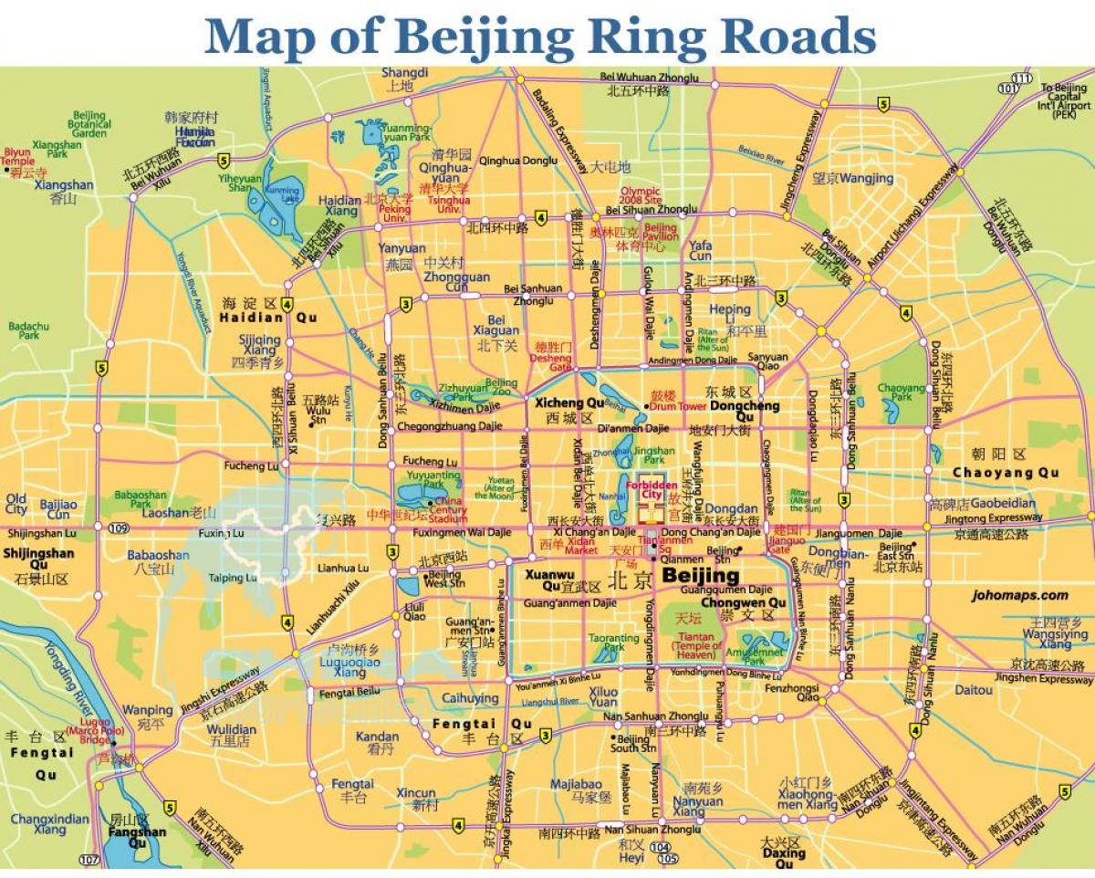 Beijing ringweg kaart
