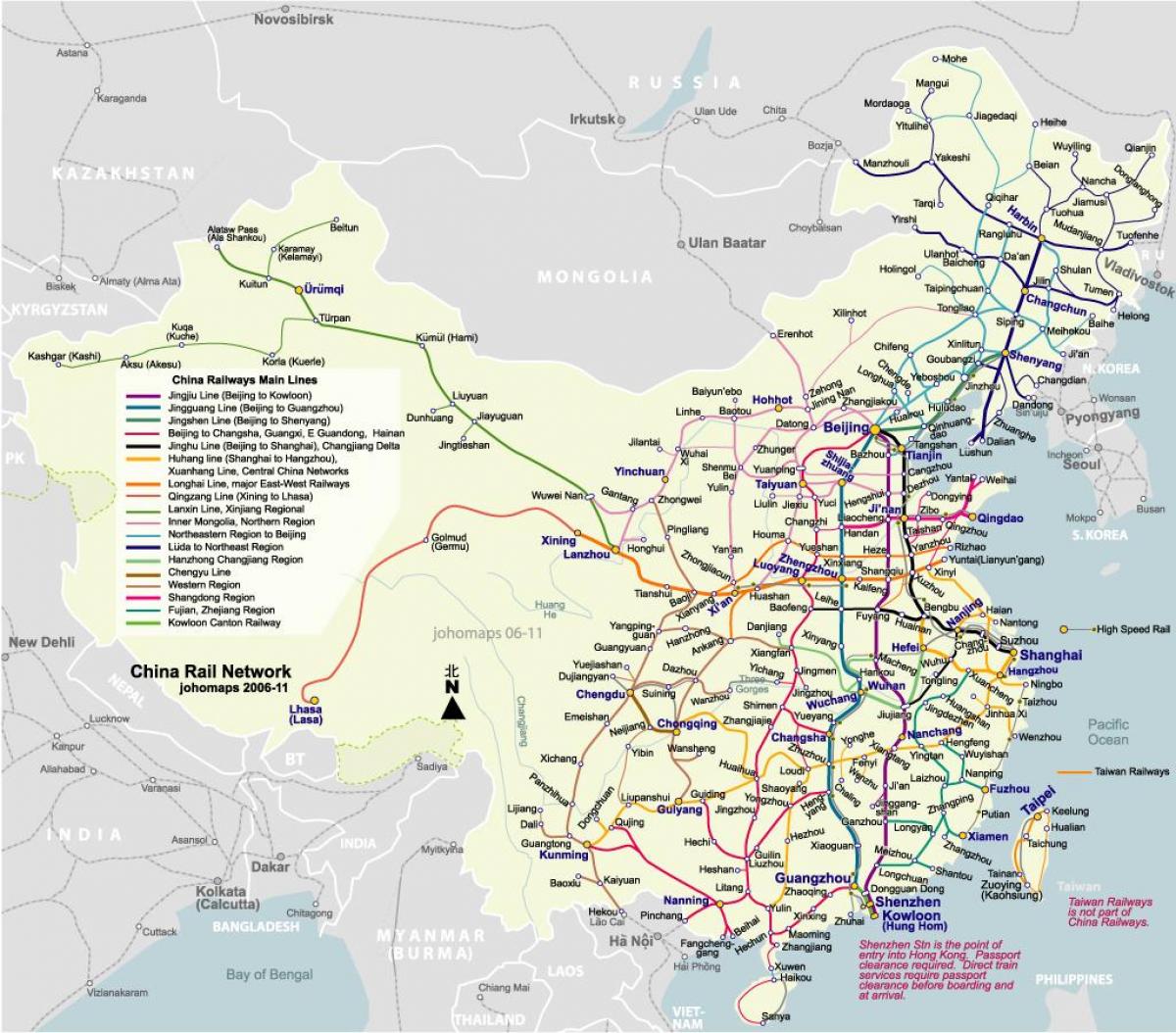 Beijing railway kaart