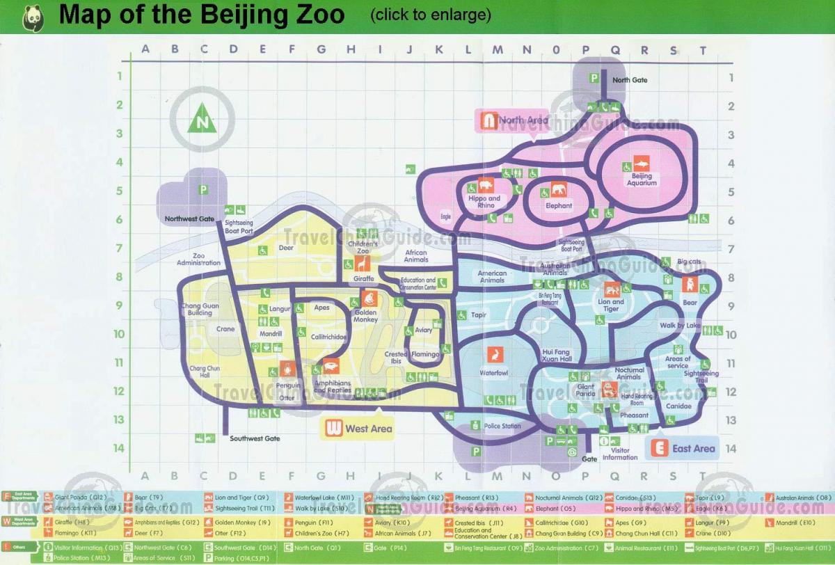 kaart van de dierentuin van Beijing