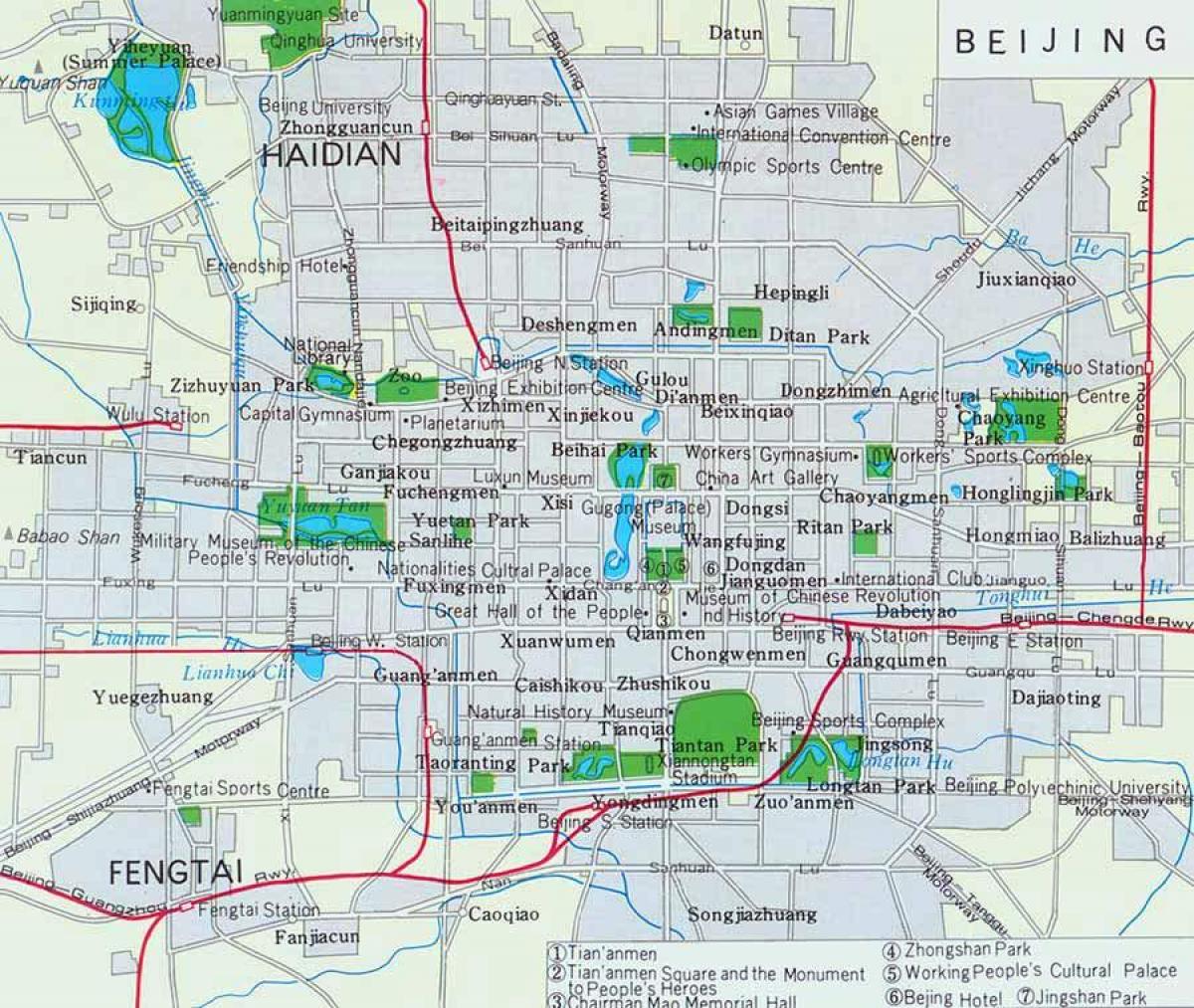 kaart van de stad Beijing