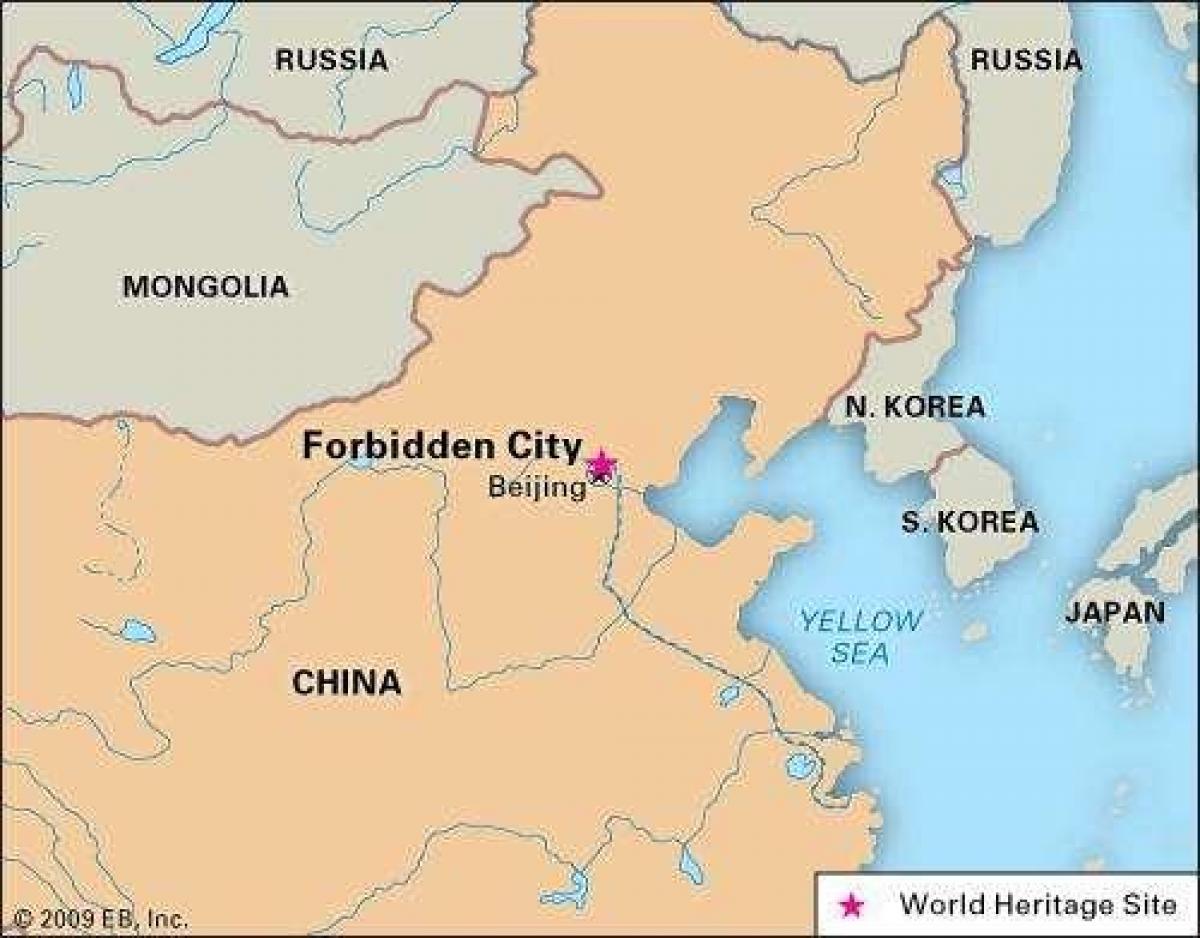 de verboden stad in China kaart bekijken