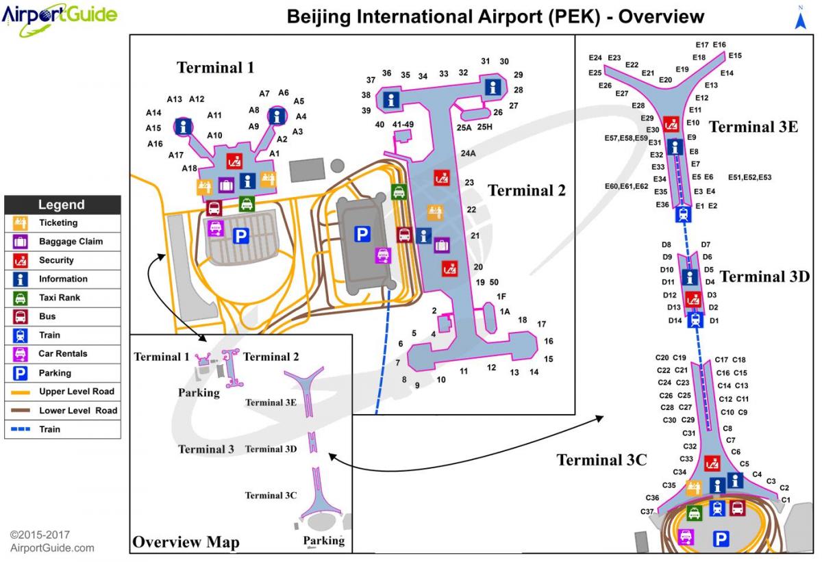 Beijing international airport terminal 3 kaart