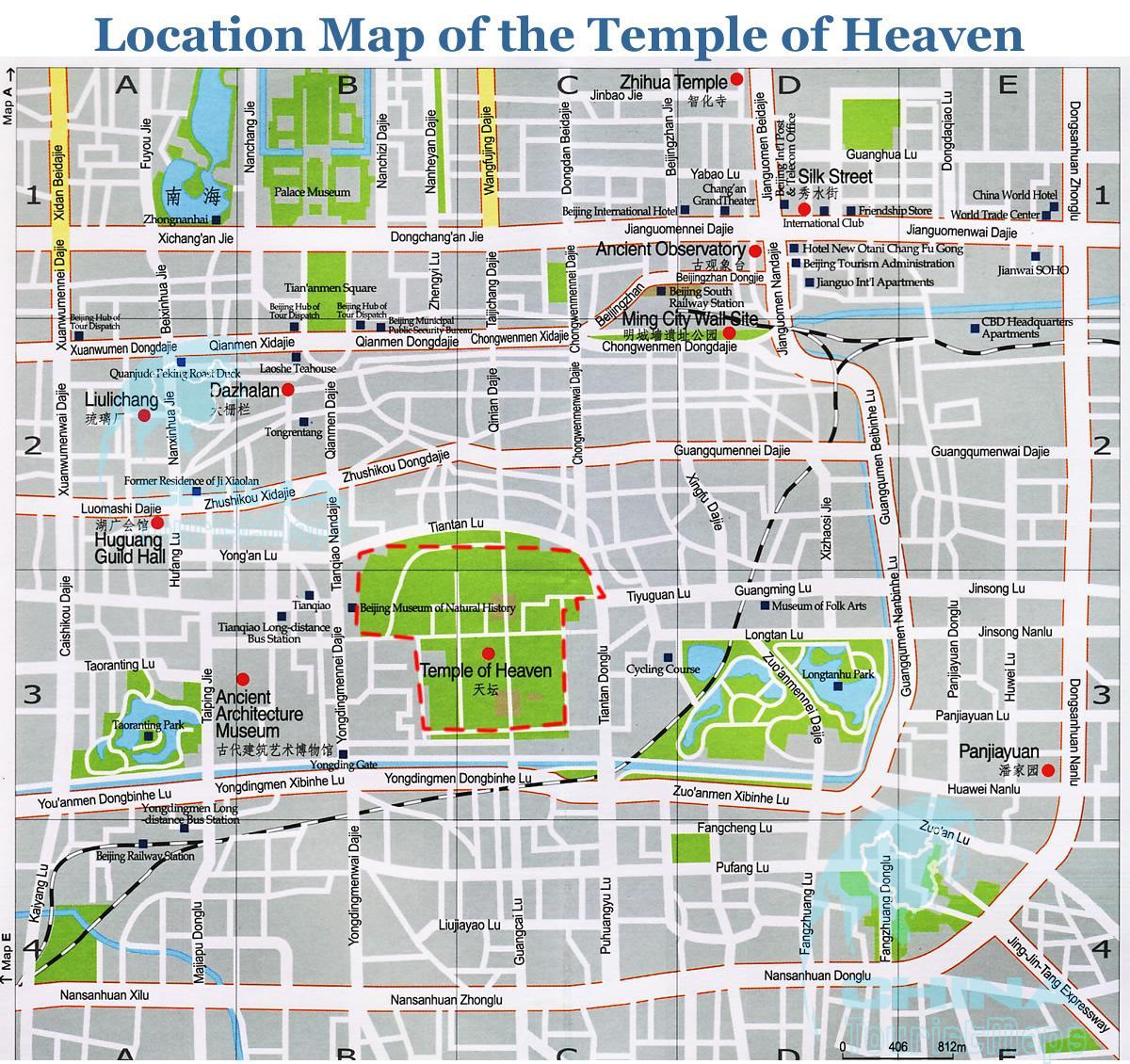 kaart van tempel van de hemel 
