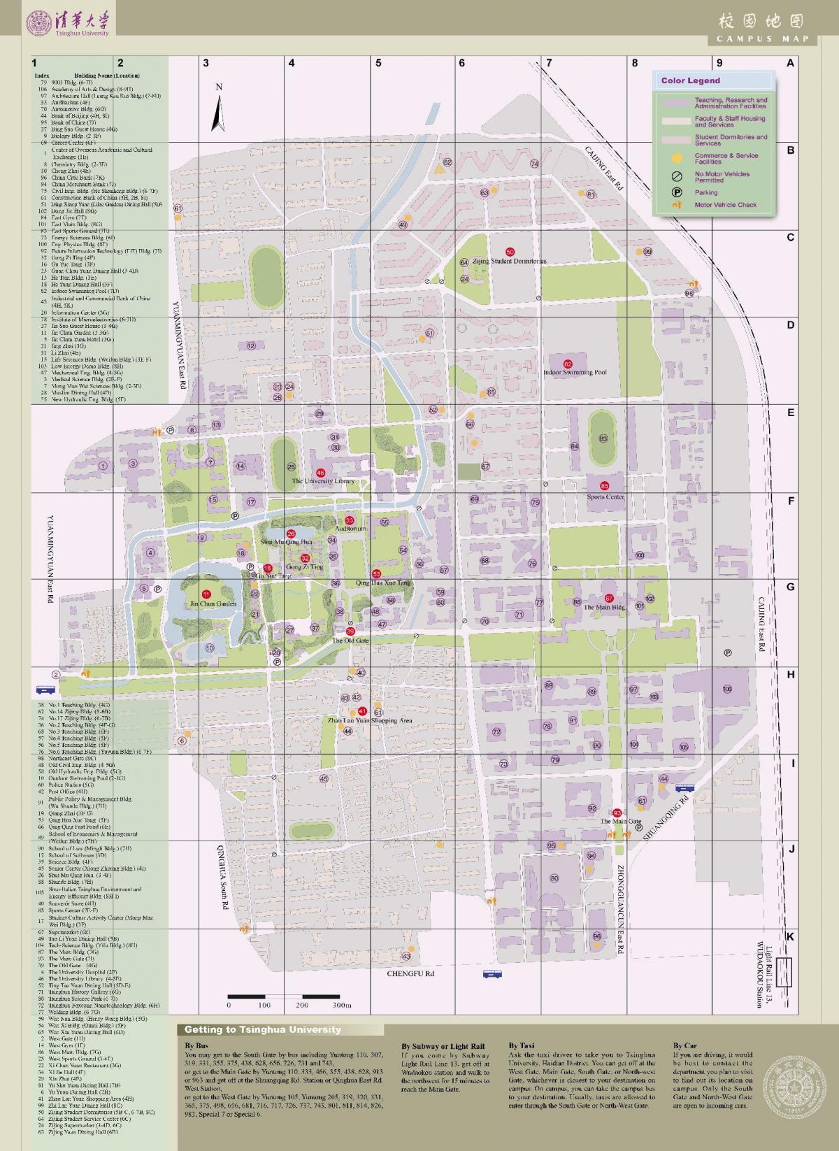 tsinghua kaart van de campus